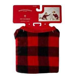 Wondershop Pet Pajamas Buffalo Check Black Red Dog Cat XS NEW NWT
